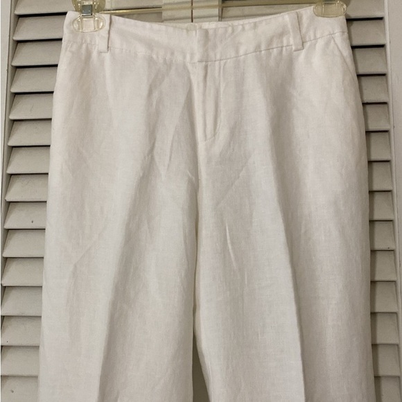 Chaps Ladies White Linen/fully lined cuffed slacks size 29” - Picture 3 of 12